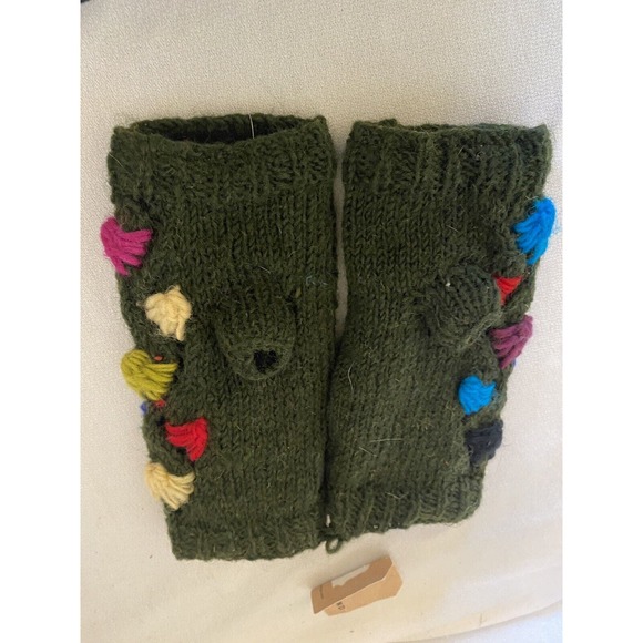 Earthbound Trading Co. Wool Fingerless Gloves, Knit in Nepal, Fleece Lined, NWT. - Picture 6 of 9